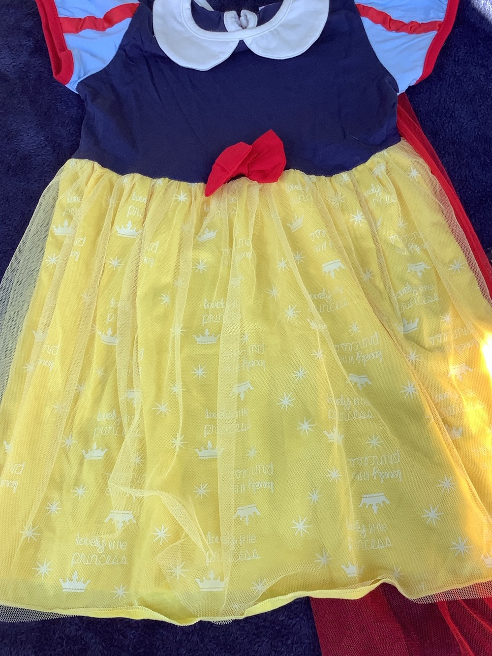 Classic Snow Princess Yellow & Navy Dress Costume